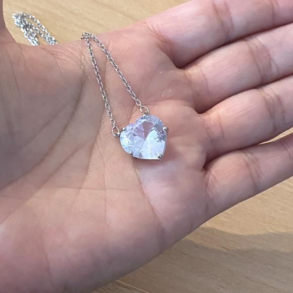 The Bubble Heart white sapphire ❤️ 925 Pendant necklace - Picture 10 of 12